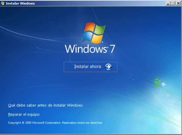 como instalar windows 7 desde cd