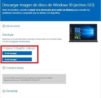 how to download iso image of windows 10