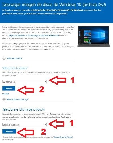 descargar windows 10 en espanol 64 bit